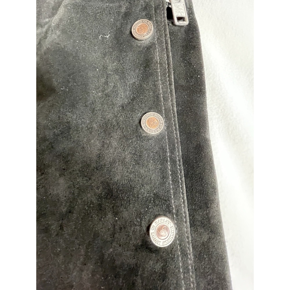 Harley Davidson Black Leather Chaps‎ with Fringe - Picture 9 of 13
